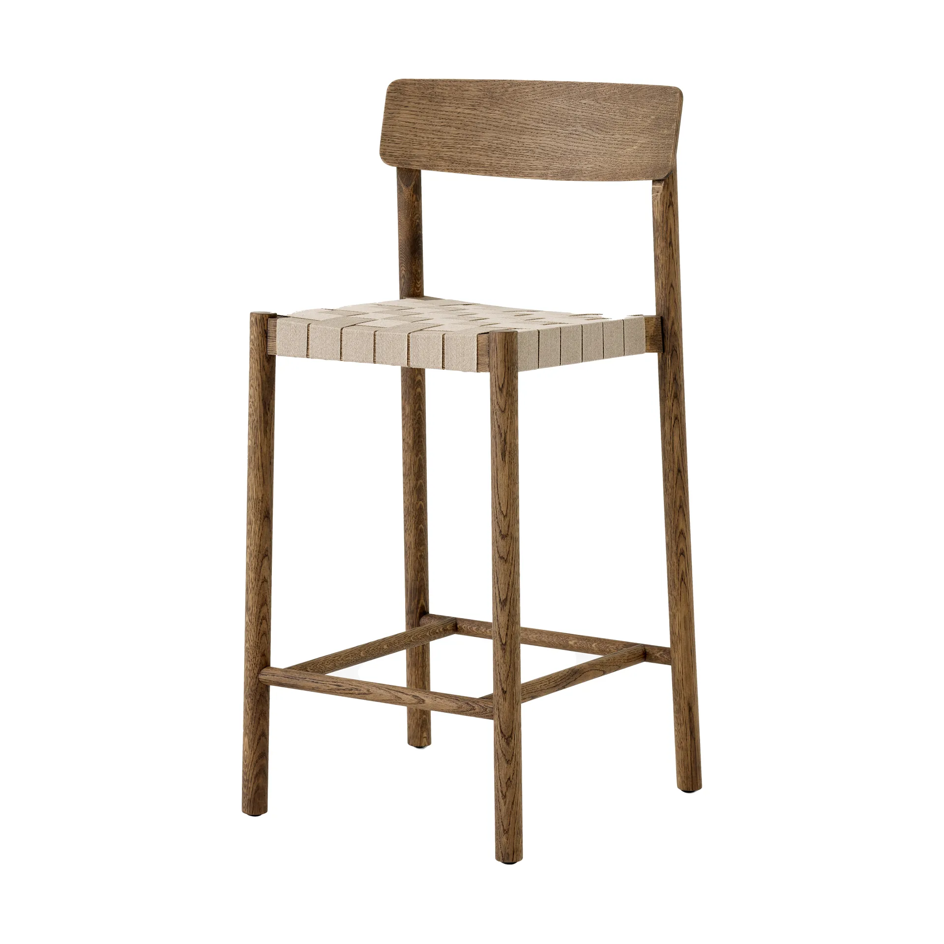 Betty TK12 Counter Chair stołek barowy 65 cm, Len w kolorze naturalnym-dąb wędzony &Tradition