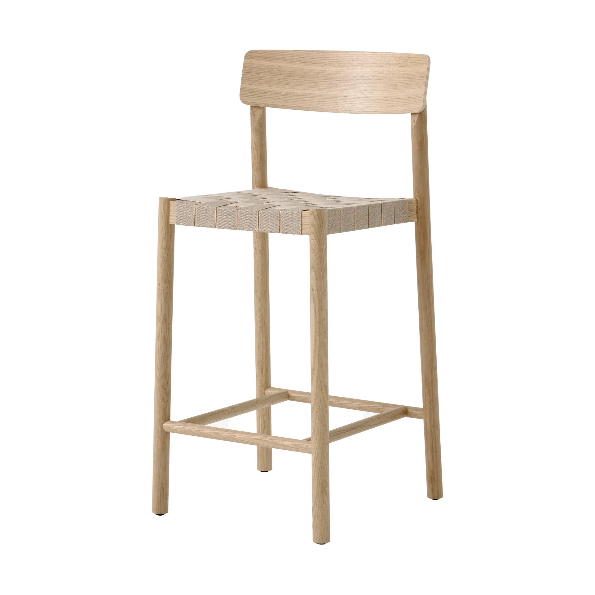 Betty TK12 Counter Chair stołek barowy 65 cm, Len w kolorze naturalnym-lakierowany dąb &Tradition