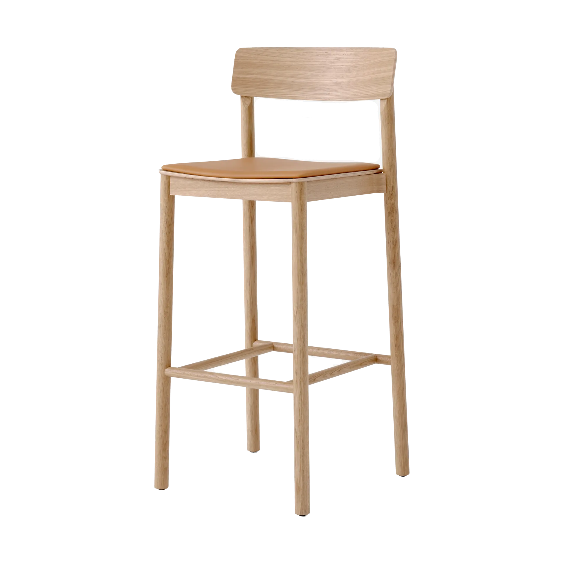 Betty TK17 Bar Chair stołek barowy 75 cm, Noble skóra w kolorze koniaku-lakierowany dąb &Tradition