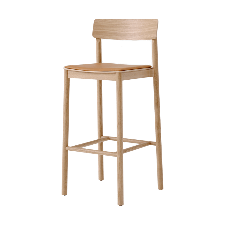 Betty TK17 Bar Chair stołek barowy 75 cm - Noble skóra w kolorze koniaku-lakierowany dąb - &Tradition