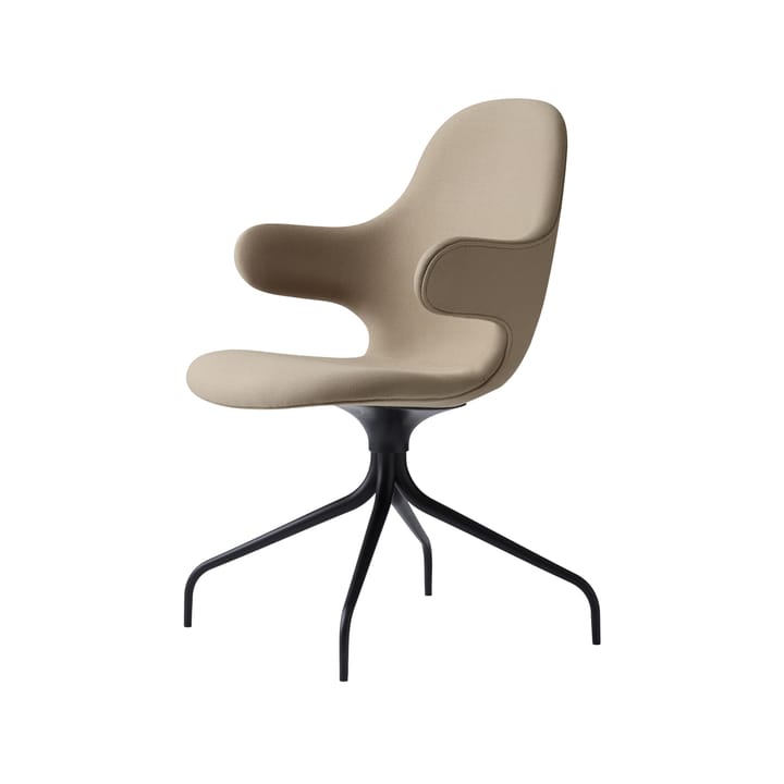 Catch JH2 krzesło biurowe - tkanina steelcut 255 dark beige-stojak obrotowy czarnym - &Tradition
