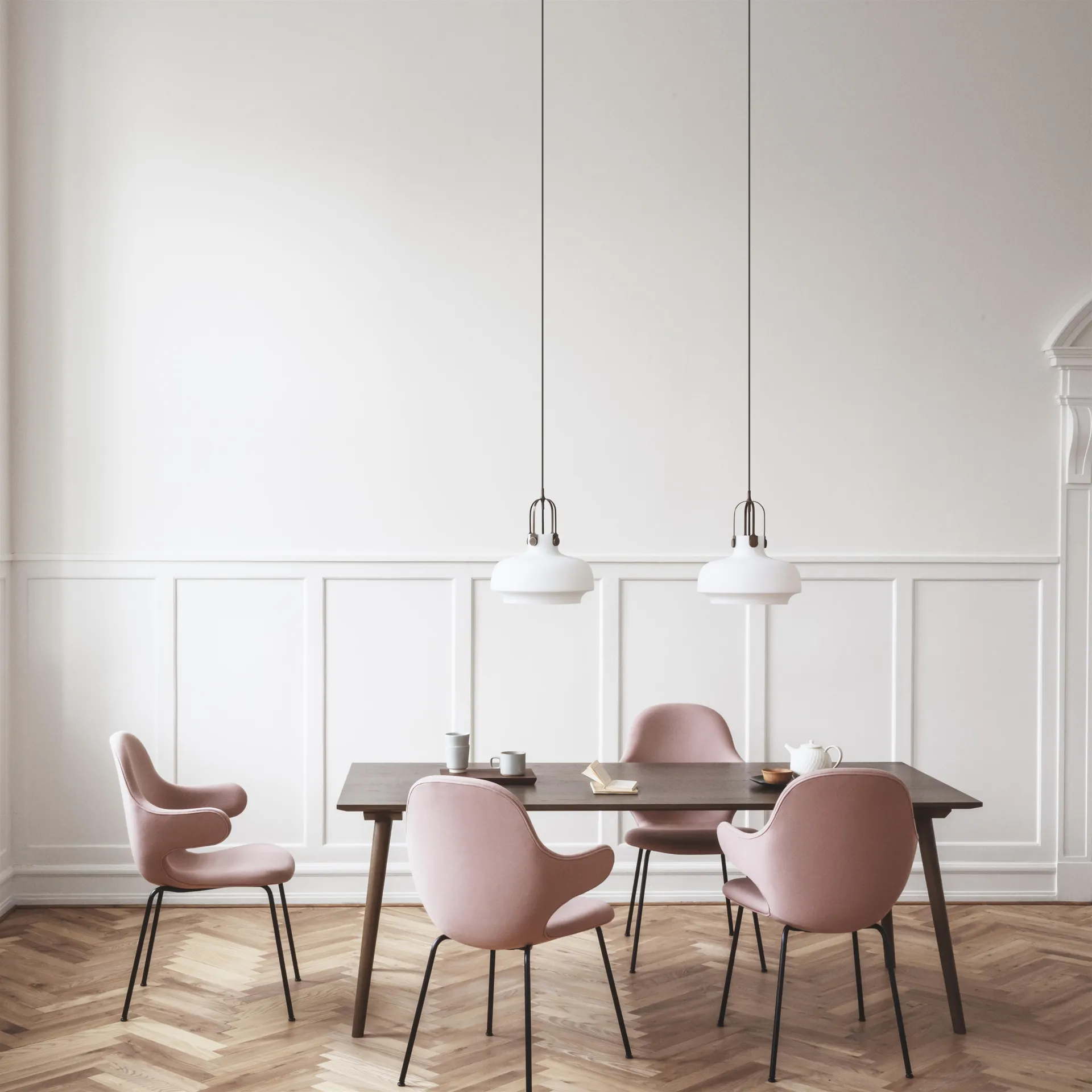 Copenhagen lampa wisząca SC6, piaskowane szkło-mosiądz &Tradition