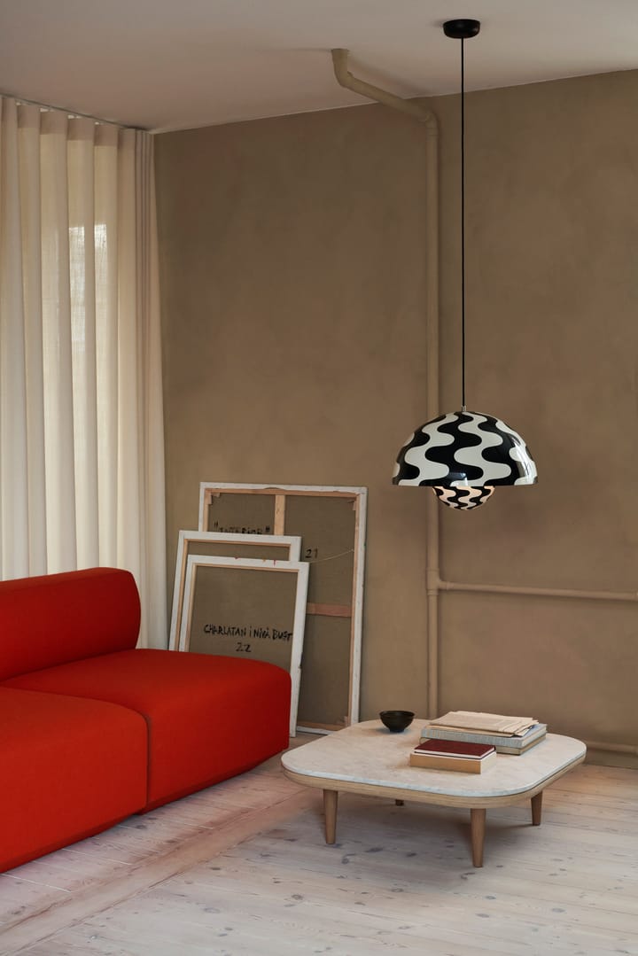 Flowerpot wisząca lampa duża VP2, Black-white pattern &Tradition