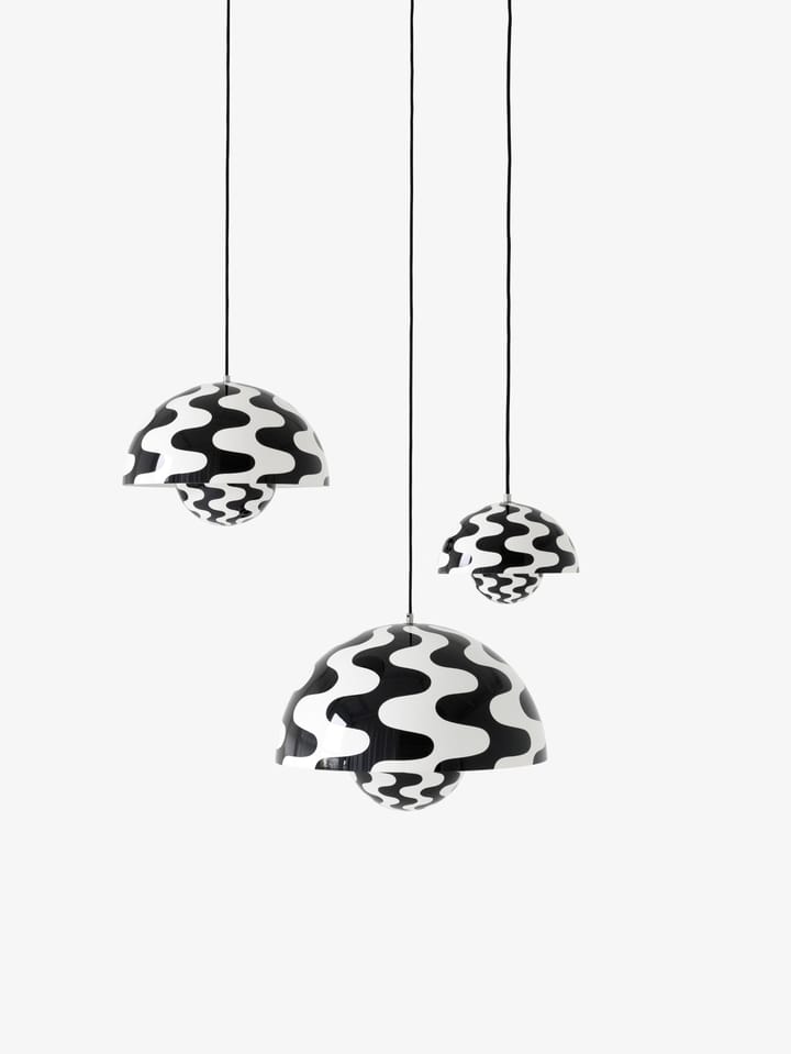 Flowerpot wisząca lampa duża VP2, Black-white pattern &Tradition