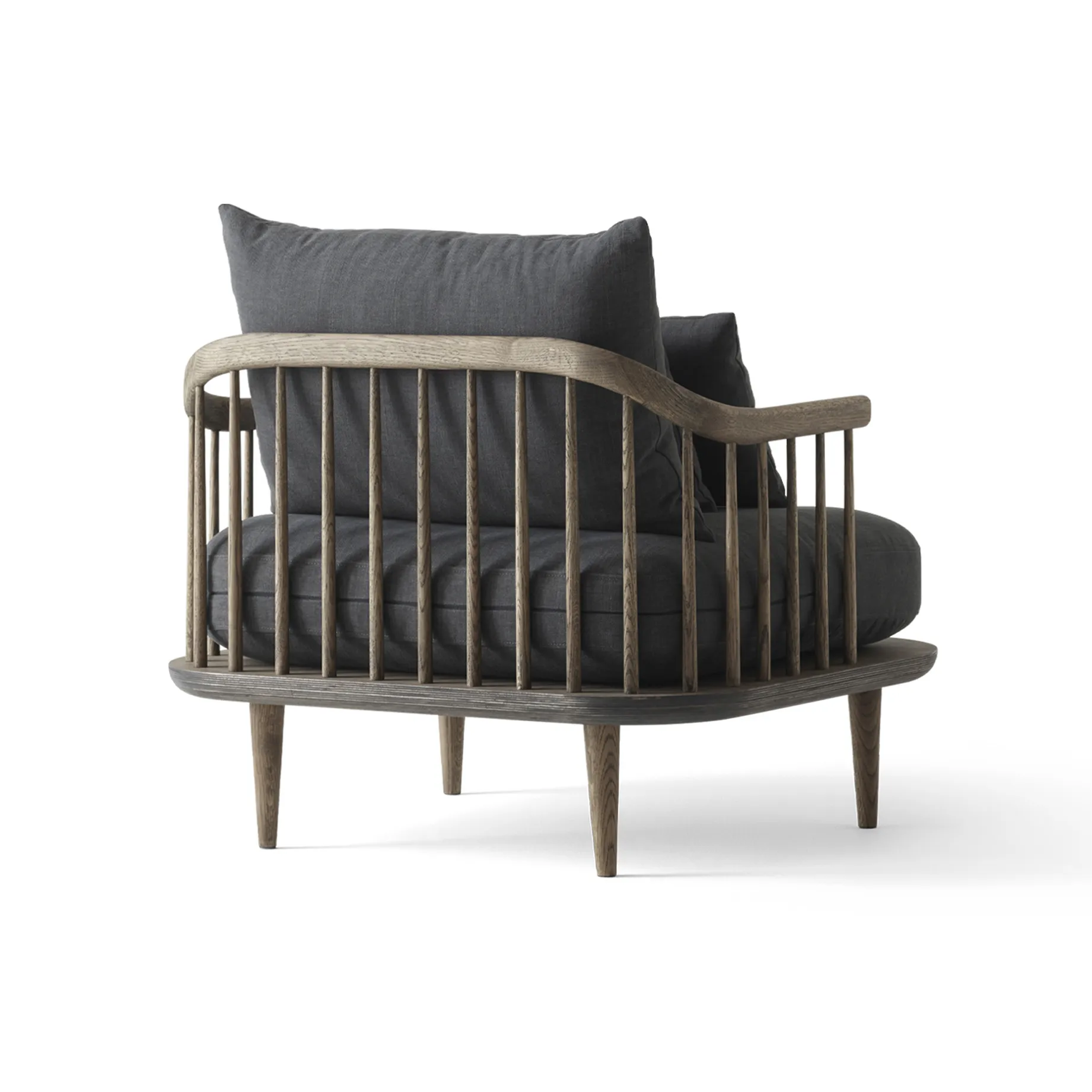 Fotel Fly SC1, dąb wędzony olejowany + szara tkanina &Tradition