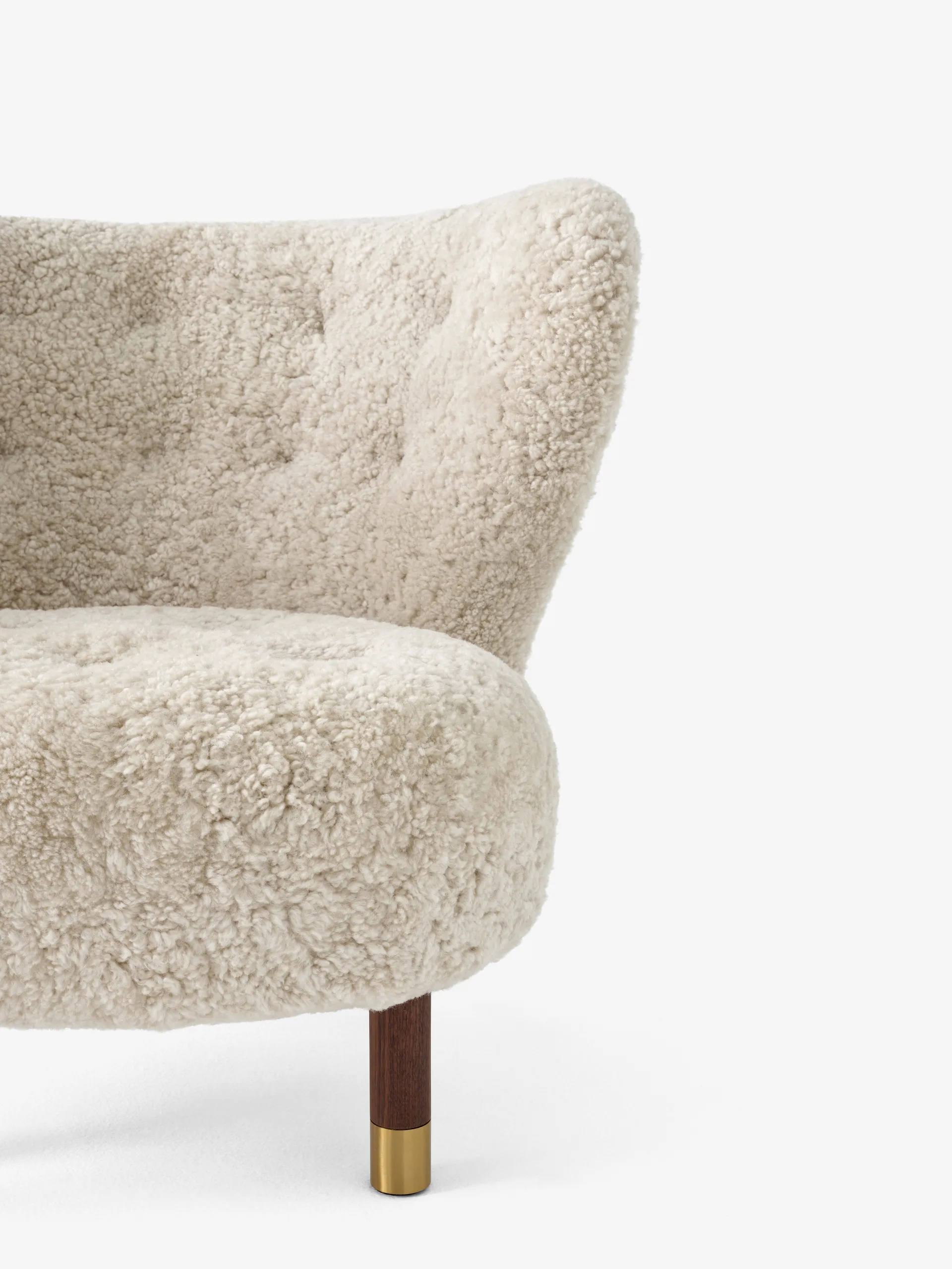 Fotel Little Petra VB1 Limited Edition, Orzech włoski, mosiądz-Moonlight &Tradition