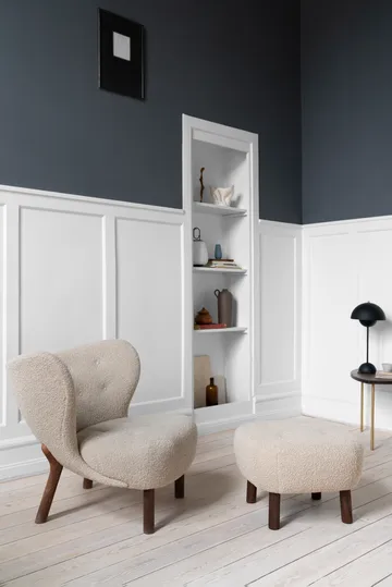 Fotel Little Petra VB1 w. z pufą ATD1 - Dąb olejowany na biało -Karakorum - &Tradition