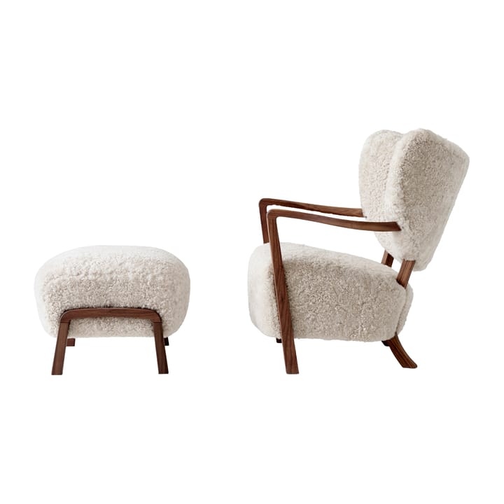 Fotel Wulff Lounge Chair ATD2 z pufą ATD3, Orzech włoski olejowany-Moonlight &Tradition