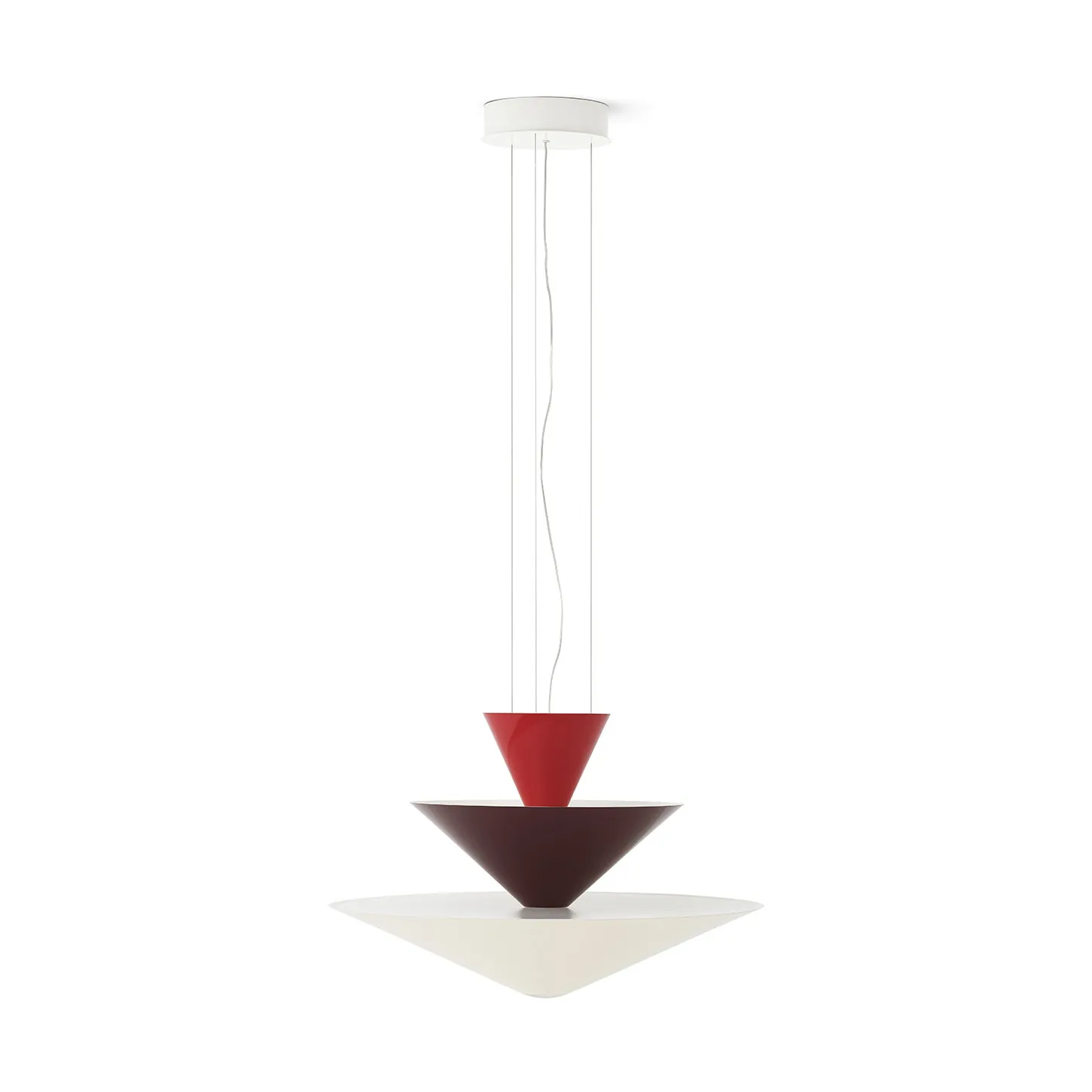 Gio LN14 wisząca lampa Ø60 cm, Vermilion red-d. burgundy-ecru &Tradition