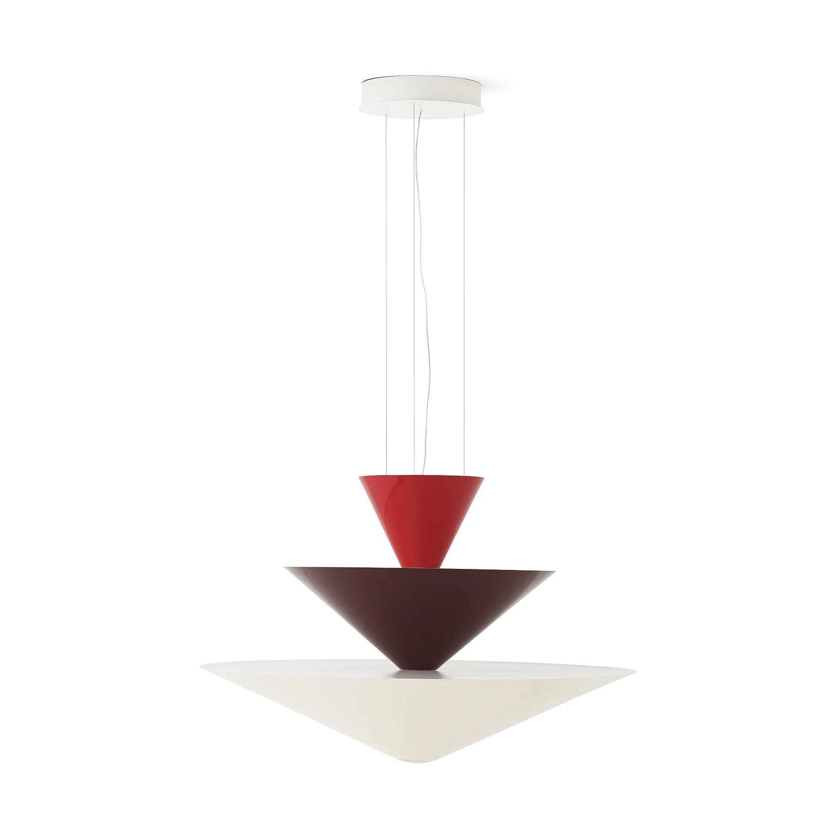 Gio LN15 wisząca lampa Ø92 cm, Vermilion red-d. burgundy-ecru &Tradition