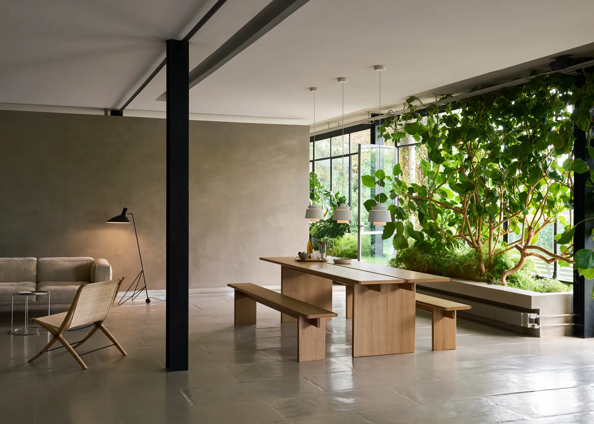 Ita OS2 stół do jadalniany z organizerem na kable 95x260 cm, Oak &Tradition