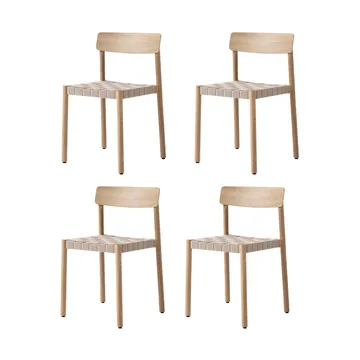 Krzesło Betty TK1, Dąb-naturalna pleciona lniana taśma, zestaw 4 szt. - &Tradition