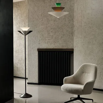 Lampa podłogowa Gio LN 28 - Ciemny chrom, marmur - &Tradition