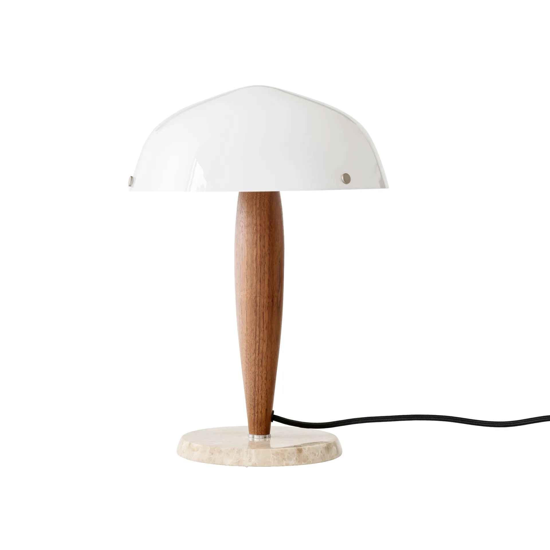 Lampa stołowa Herman SHY3, walnut & cream marble, textilsladd &Tradition