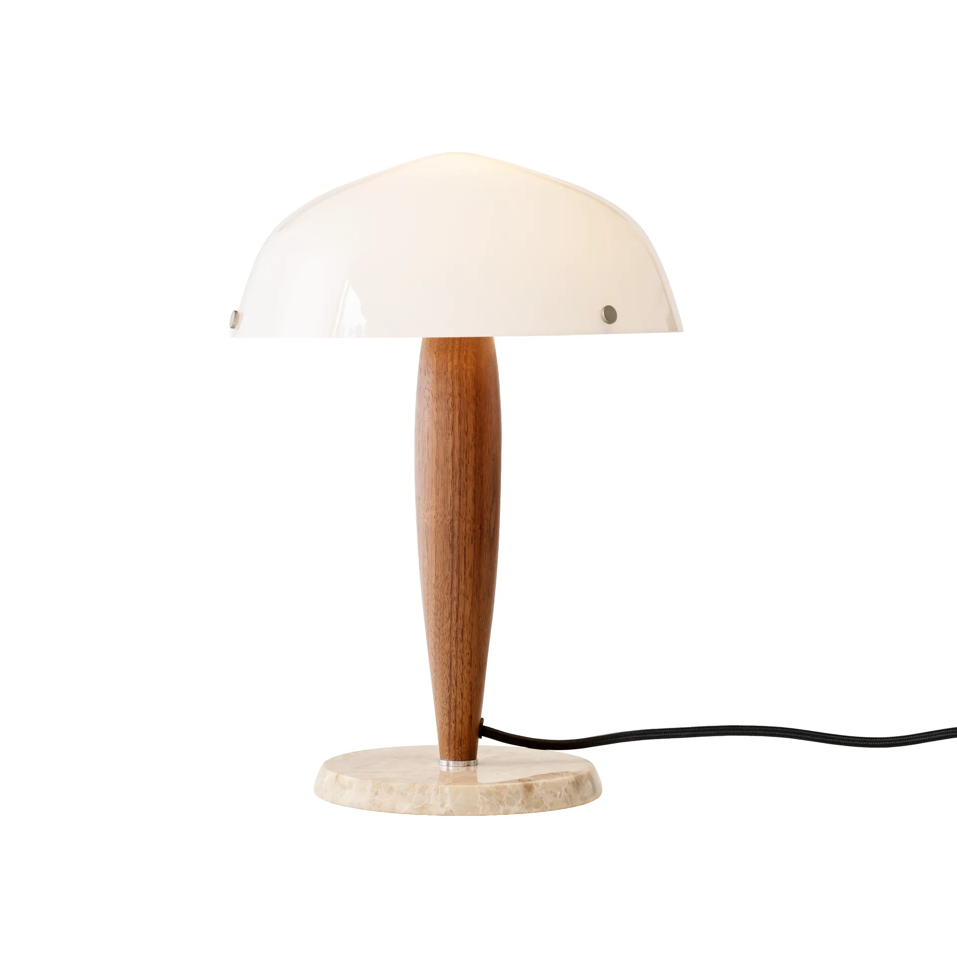 Lampa stołowa Herman SHY3, walnut & cream marble, textilsladd &Tradition