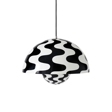Lampa wisząca Flowerpot VP2, duża - Black-white pattern - &Tradition