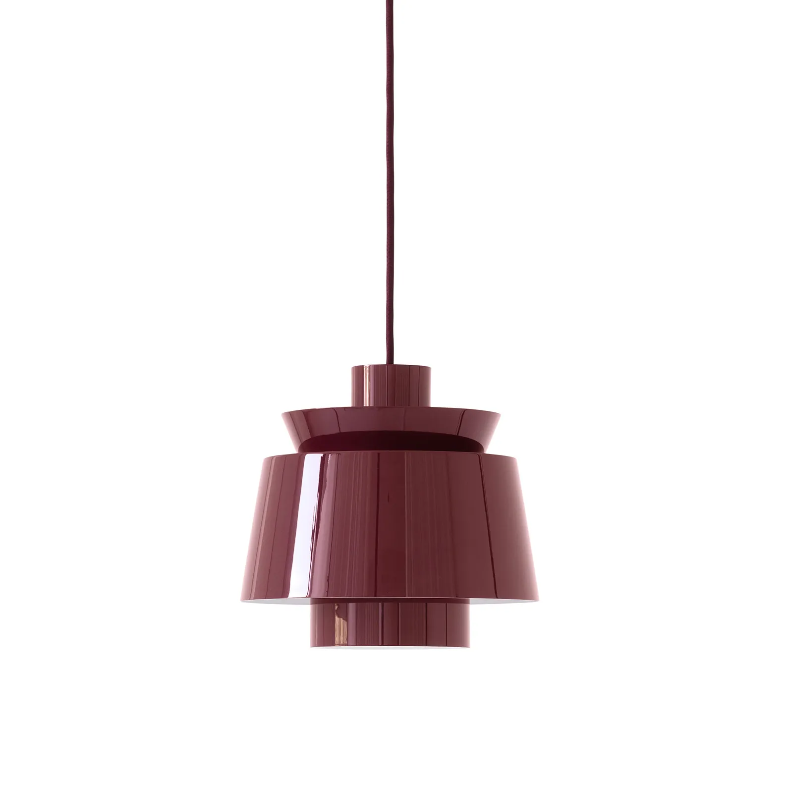 Lampa wisząca Utzon JU1, Ciemny burgund, Ø22 cm &Tradition