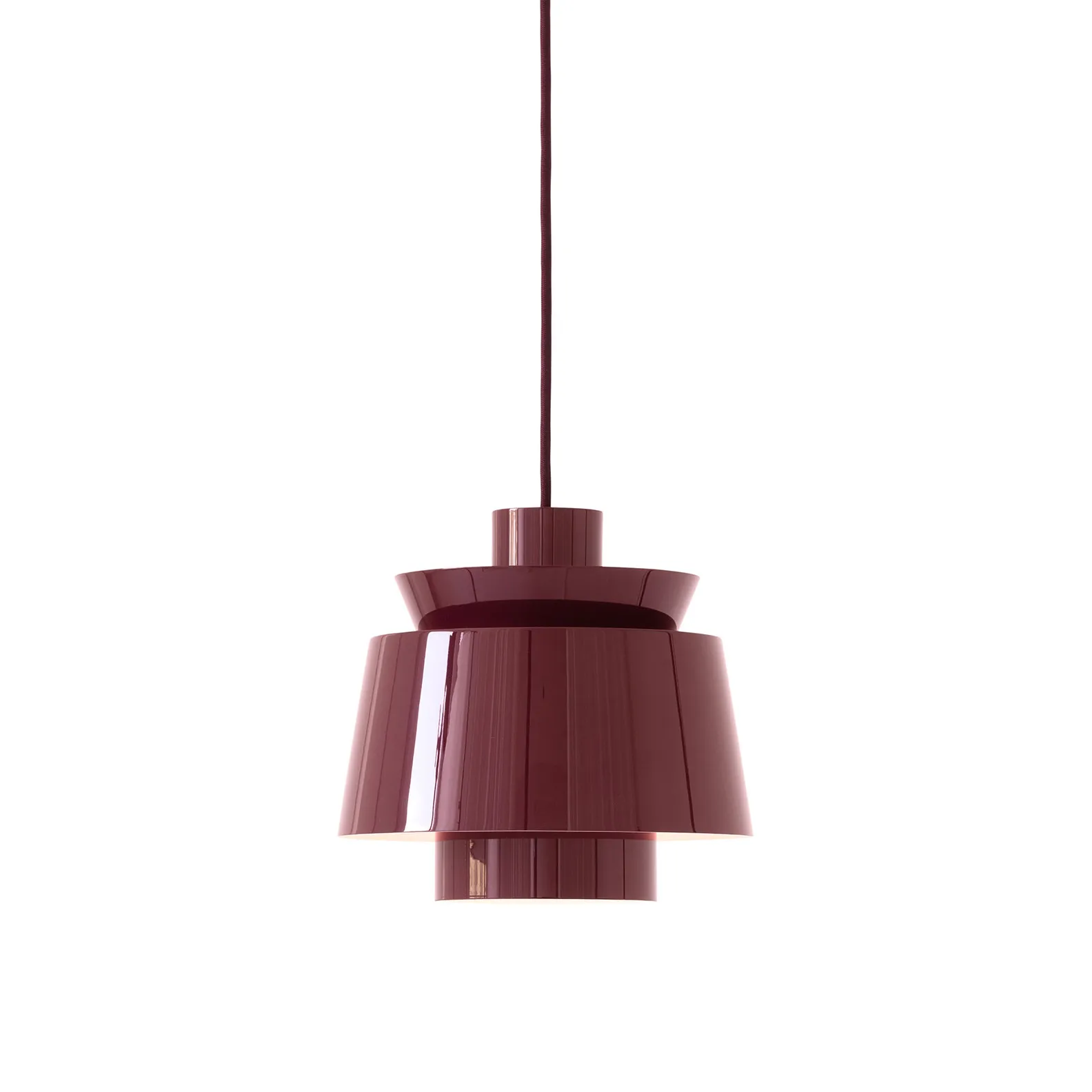 Lampa wisząca Utzon JU1, Ciemny burgund, Ø22 cm &Tradition