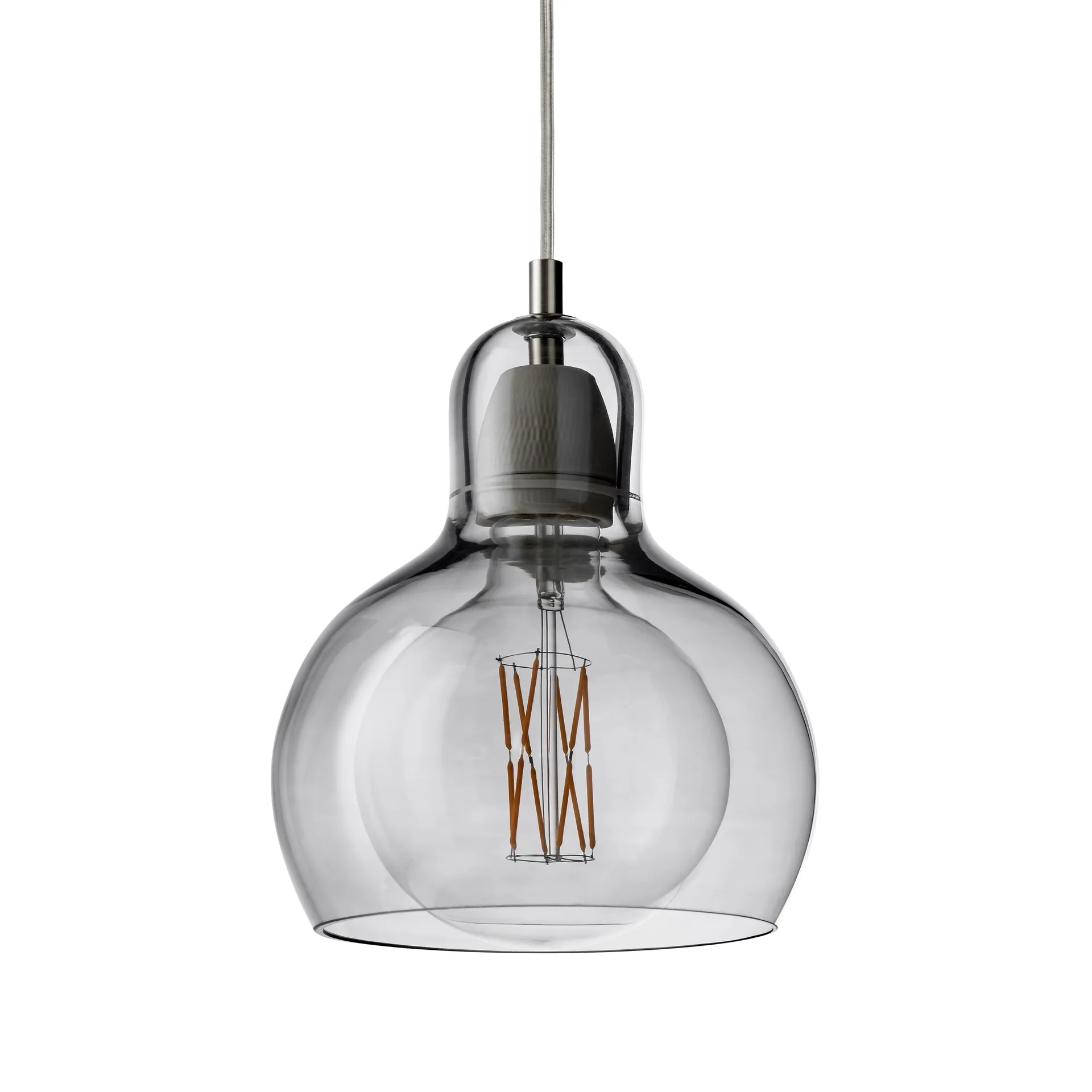 Mega Bulb lampa, Srebrny-przezroczysty kabel &Tradition