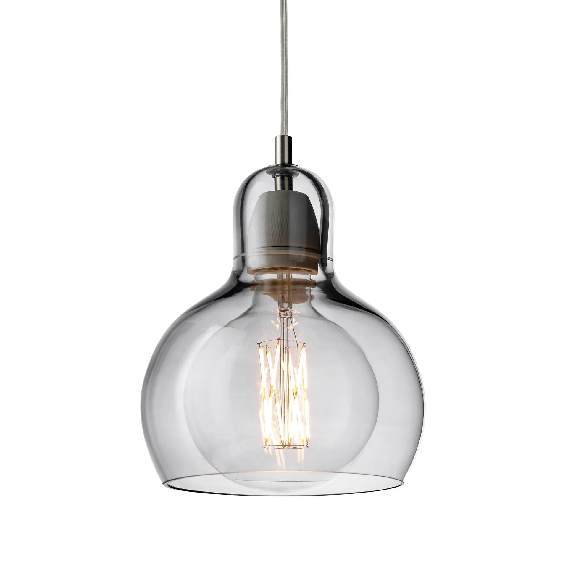 Mega Bulb lampa, Srebrny-przezroczysty kabel &Tradition