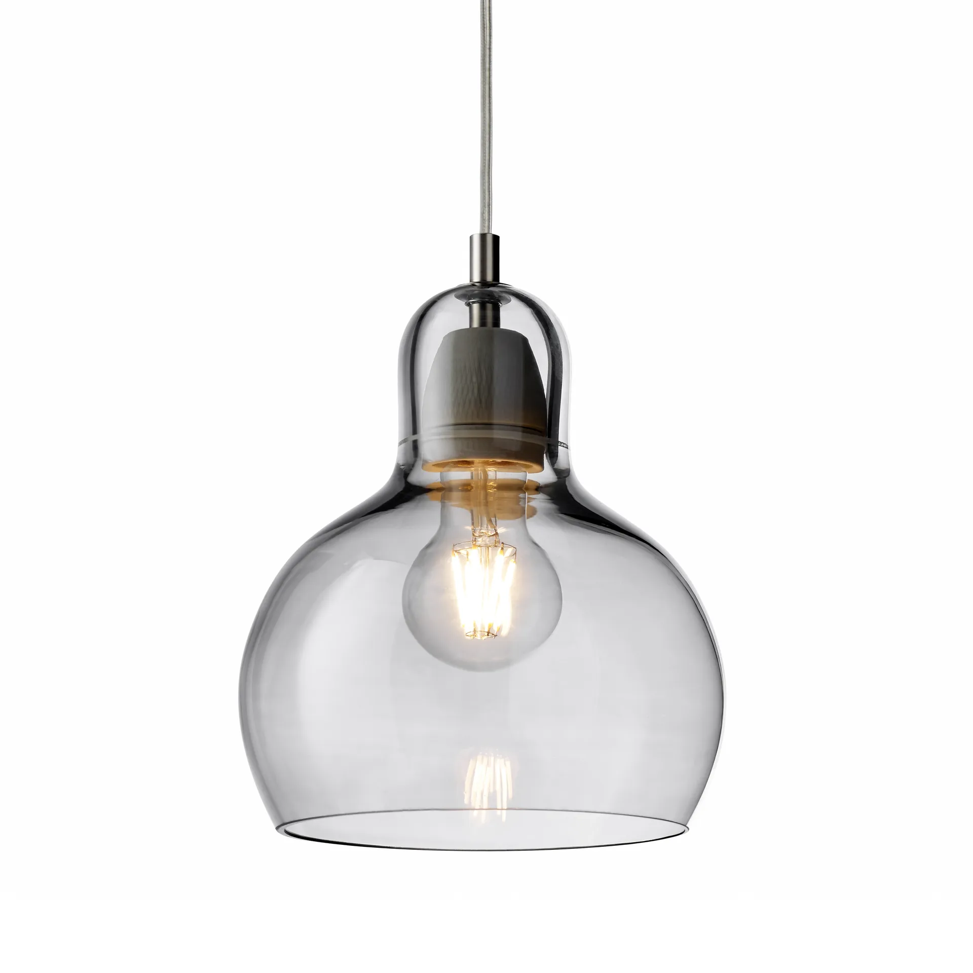 Mega Bulb lampa, Srebrny-przezroczysty kabel &Tradition
