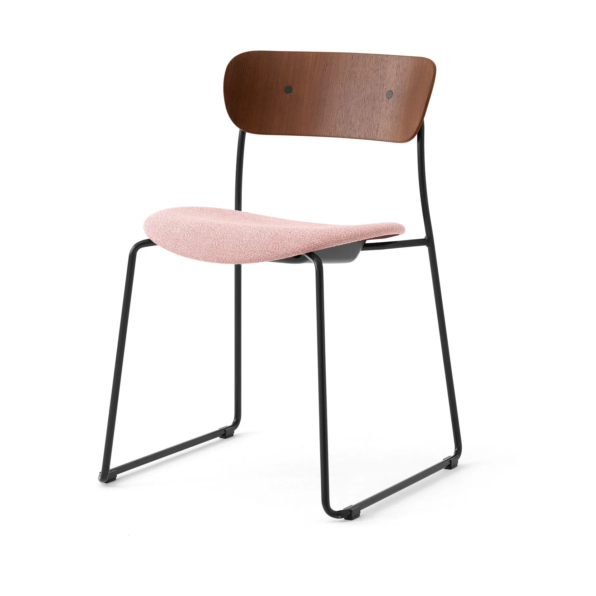 Pavilion AV52 krzesło z tapicerowanym siedziskiem, Black-Ecriture 0640 &Tradition