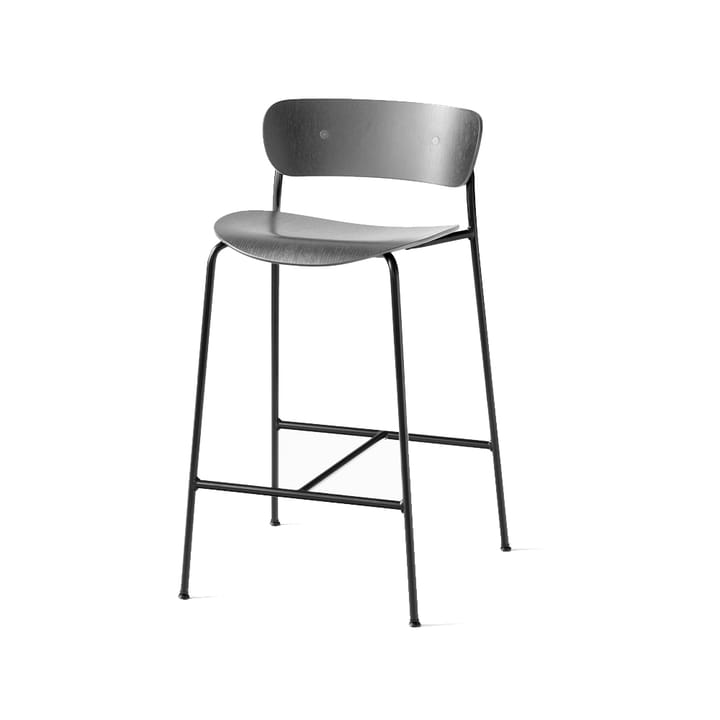 Pavilion AV7 krzesło barowe - dąb czarny lakier, stojak stalowy - &Tradition