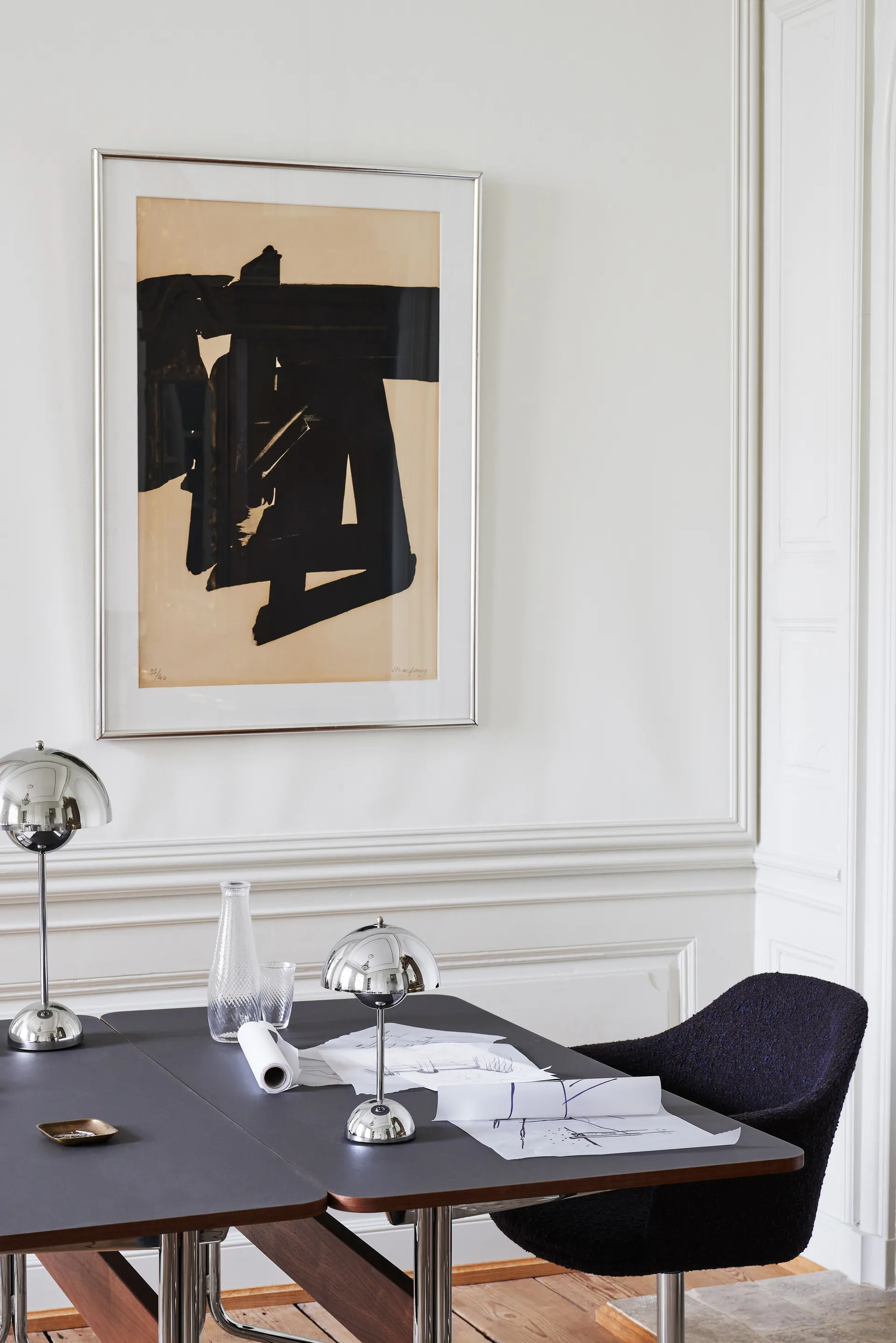 Przenośna lampa stołowa Flowerpot VP9, Chrome &Tradition