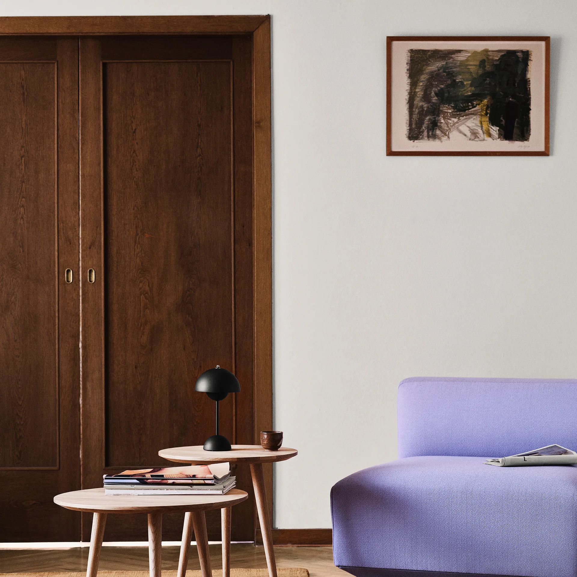 Przenośna lampa stołowa Flowerpot VP9, Czarna matowa &Tradition