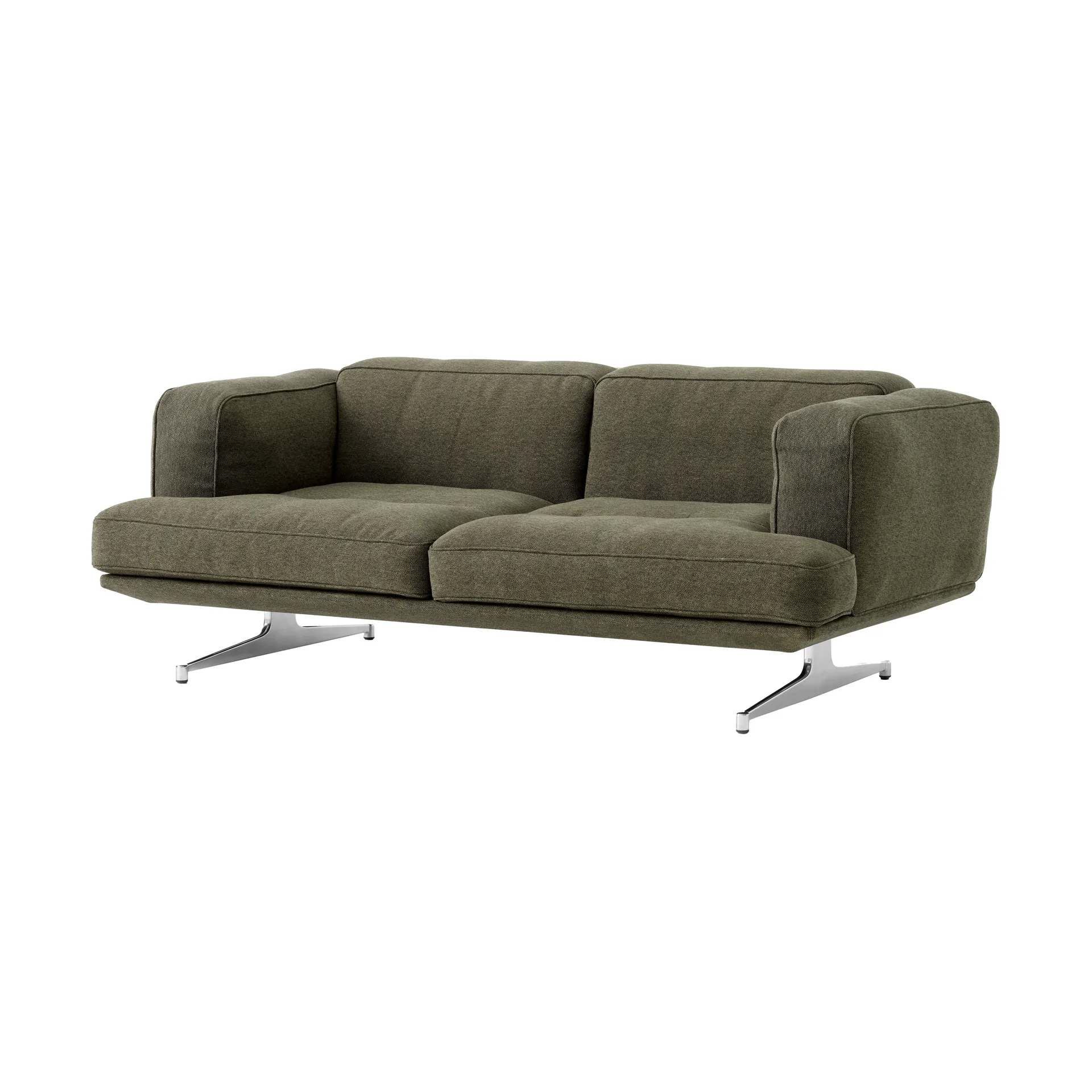 Sofa dwuosobowa Inland AV22, Glina 0014-polerowany aluminium &Tradition
