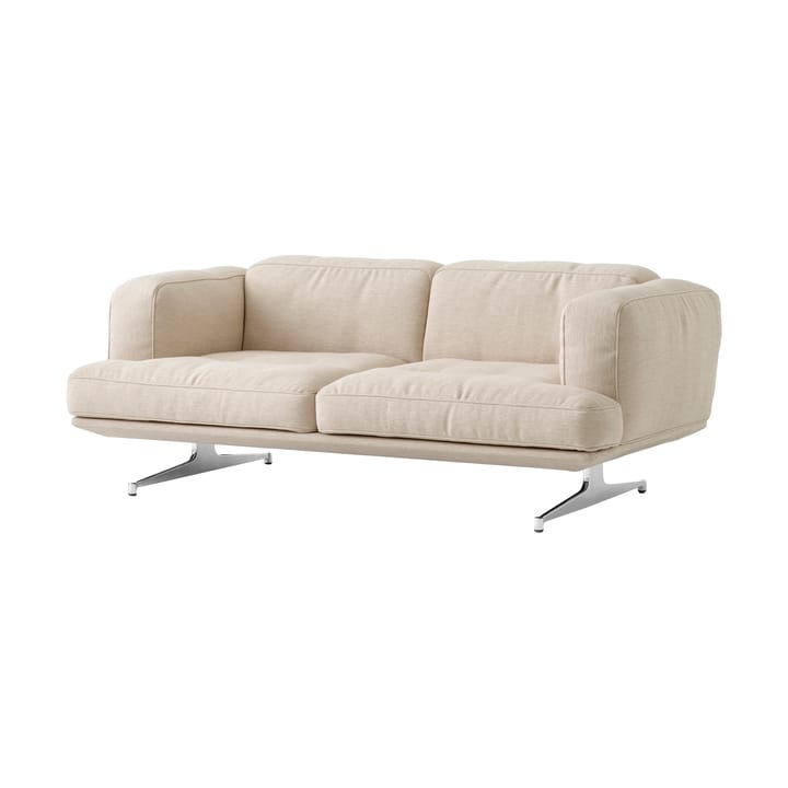 Sofa dwuosobowa Inland AV22 - Gliniany 0011-polerowany aluminium - &Tradition