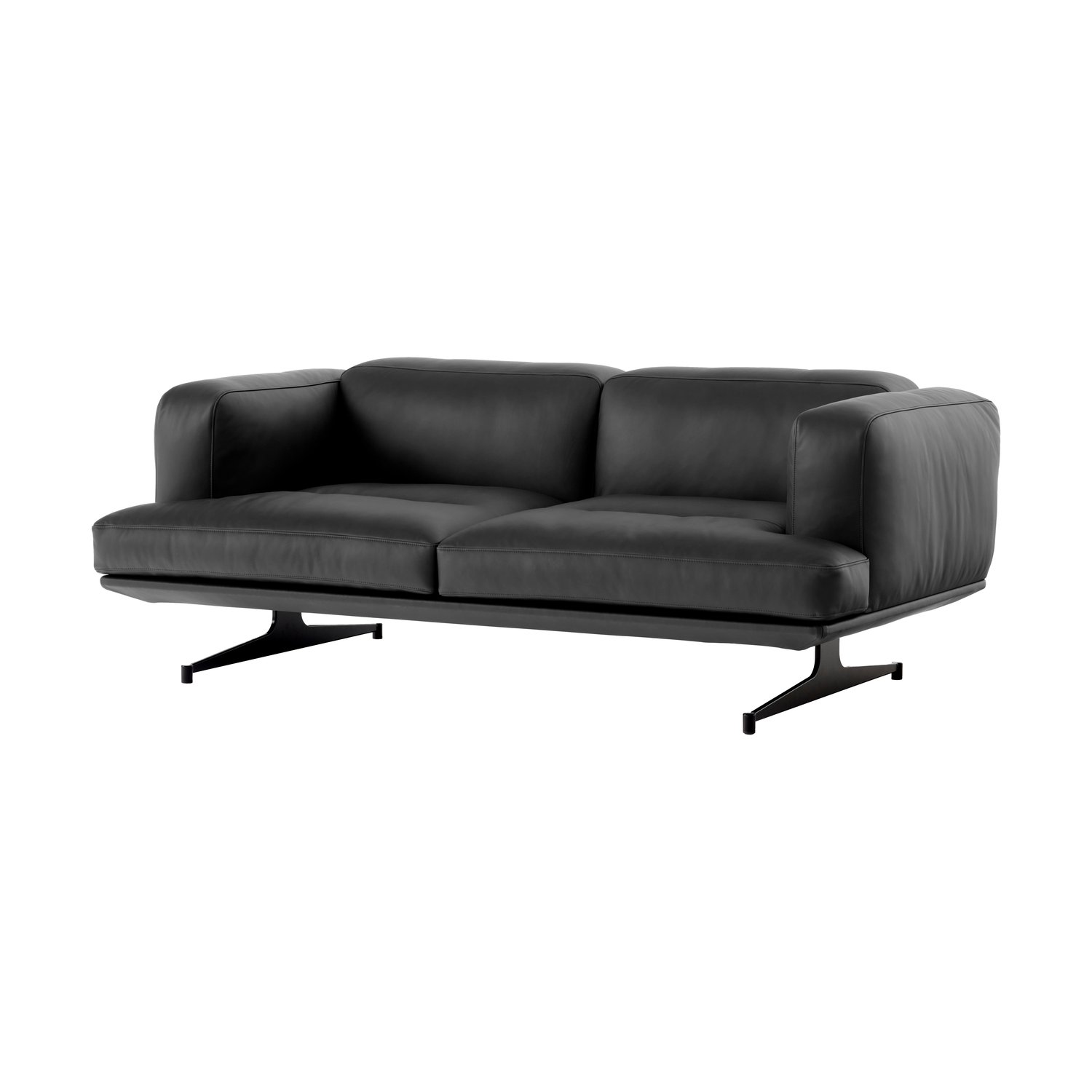 &Tradition Sofa dwuosobowa Inland AV22 Noble skóra czarna - ciepły czarny