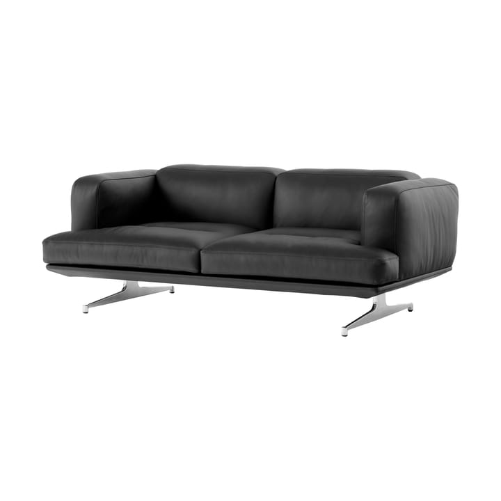 Sofa dwuosobowa Inland AV22 - Noble skóra czarna-polerowany aluminium - &Tradition