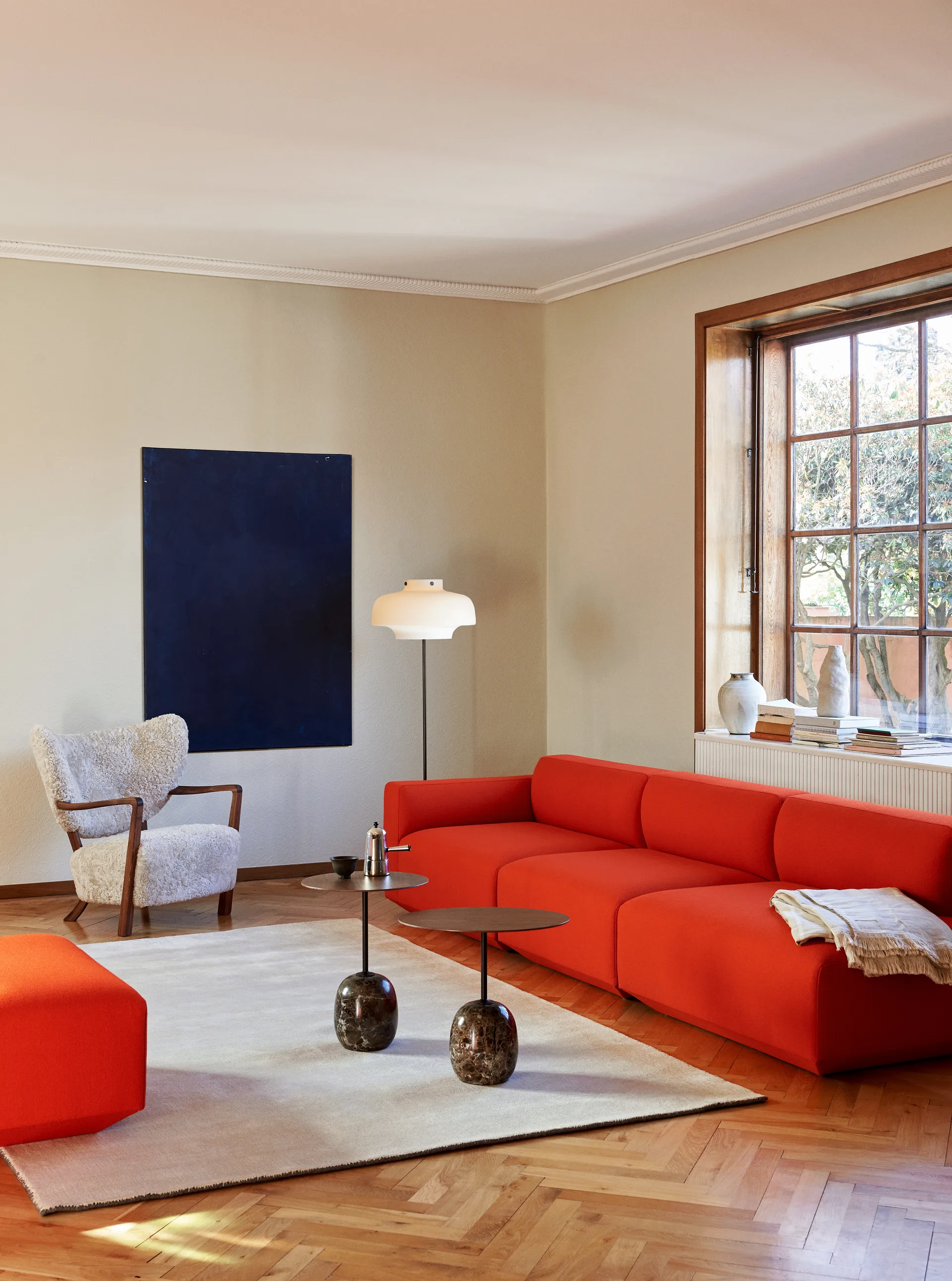 Stół Lato LN8, Lacquered walnut-Emperador marble &Tradition