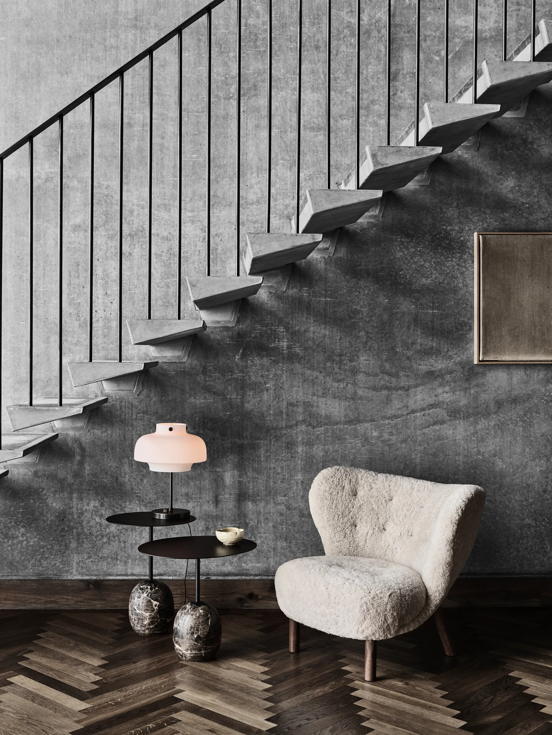 Stół Lato LN8, Warm black-Emparador marble &Tradition