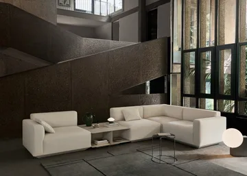 Stolik kawowy Develius EV3 - Steel ivory, Ø89x40 cm - &Tradition