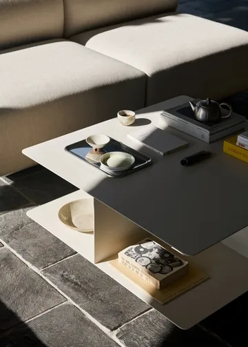 Stolik kawowy Develius EV3 - Steel ivory, Ø89x40 cm - &Tradition