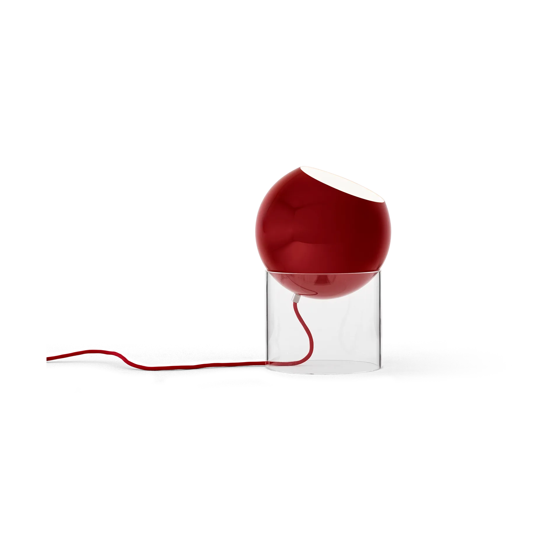 Topan VP13 lampa stołowa 31,5 cm, Clear-vermilion red &Tradition