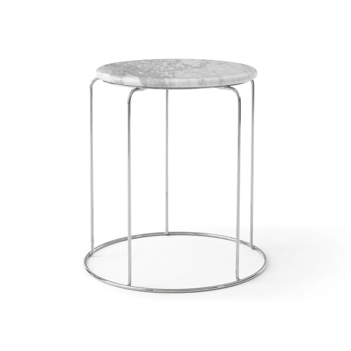 Wire Stool VP11 płyta górna Ø38 cm, Marmur Bianco Carrara &Tradition