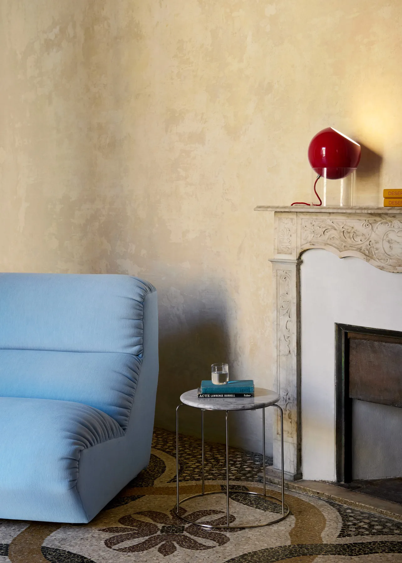 Wire Stool VP11 płyta górna Ø38 cm, Marmur Bianco Carrara &Tradition