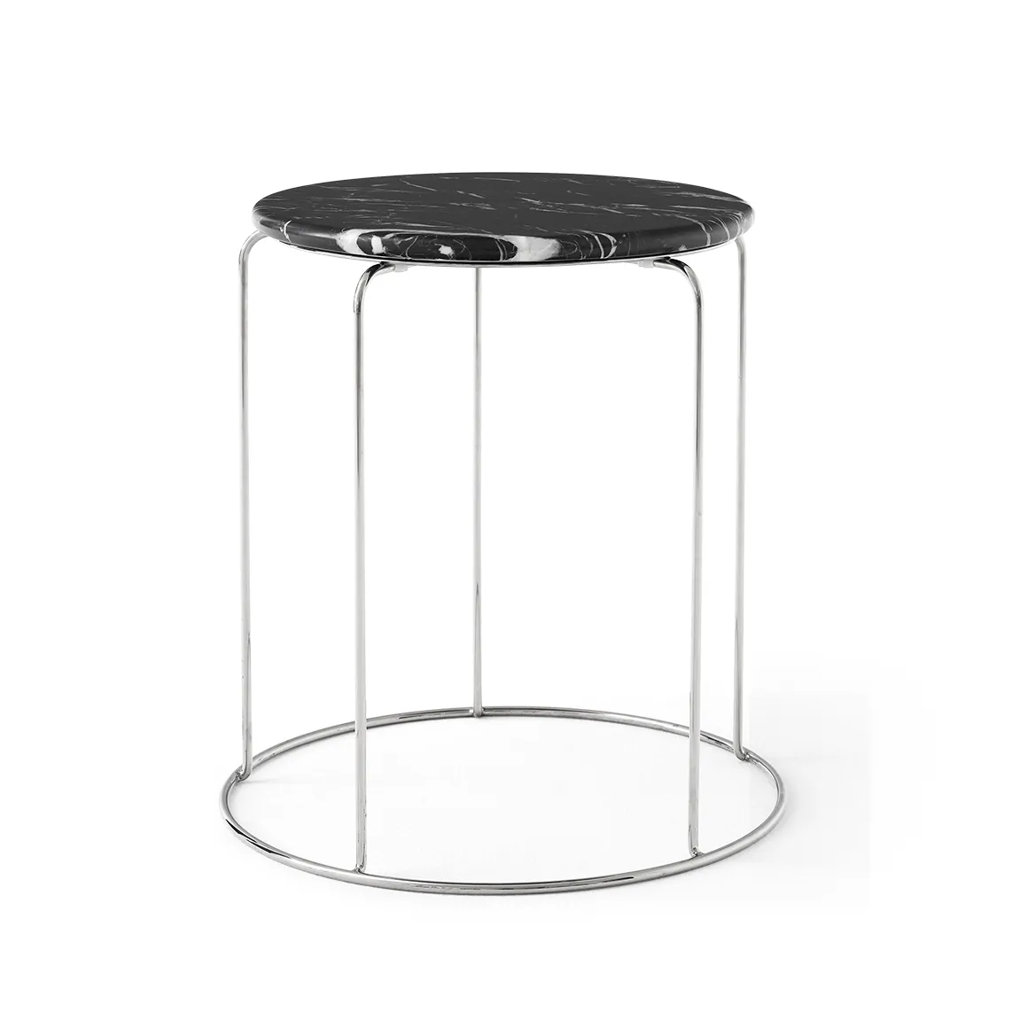 Wire Stool VP11 płyta górna Ø38 cm, Marmur Nero Marquina &Tradition