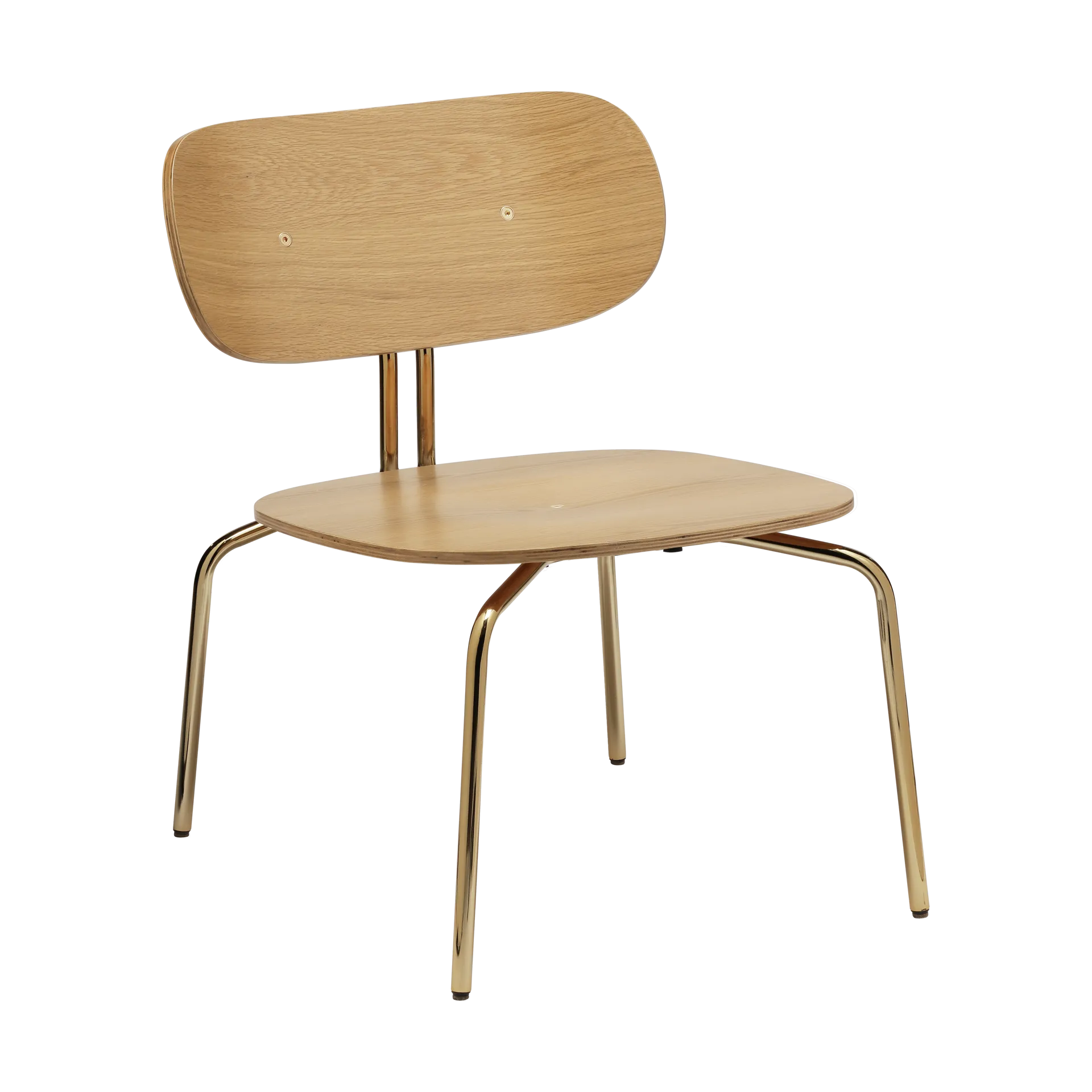 Fotel lounge Curious, Oak-brass Umage