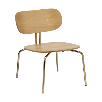 Fotel lounge Curious - Oak-brass - Umage