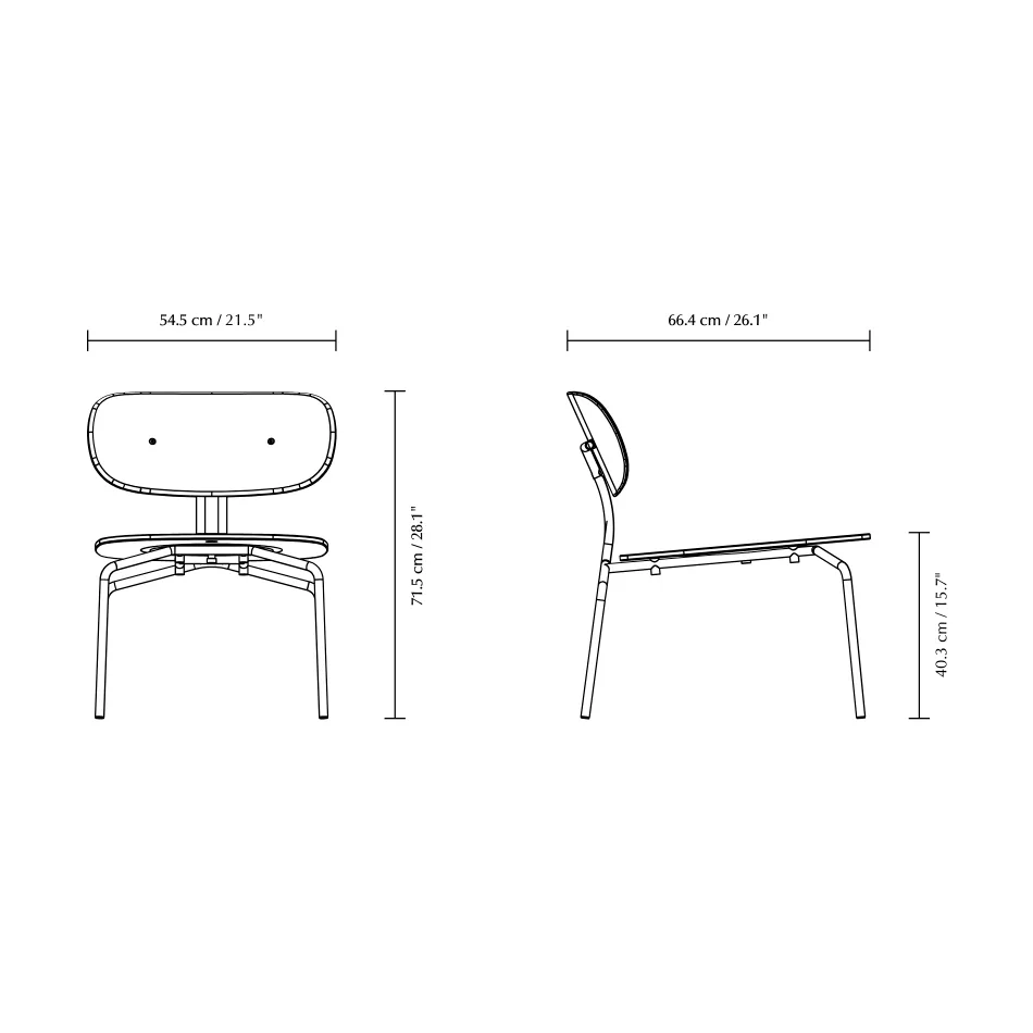 Fotel lounge Curious, Oak-brass Umage