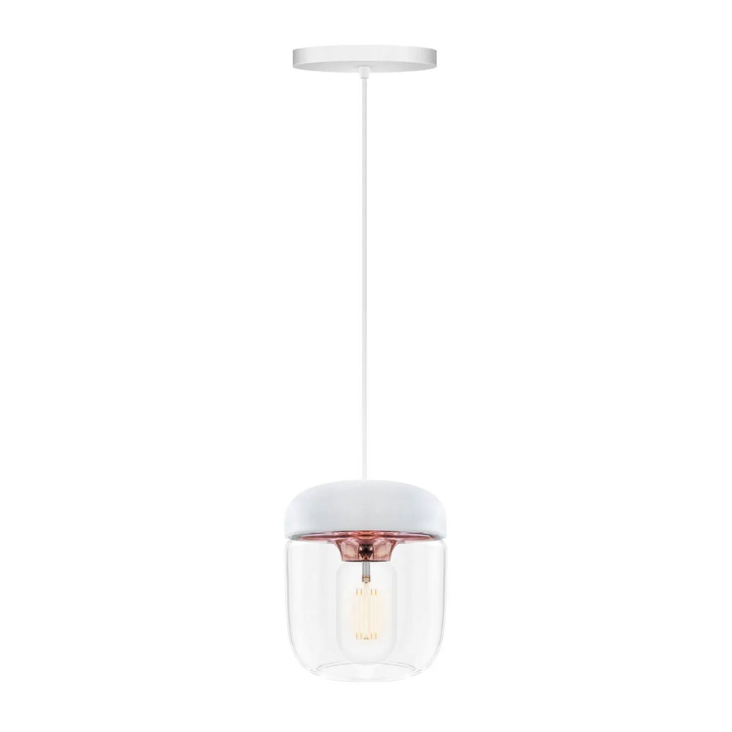 Klosz lampy Acorn biały, polerowana miedź Umage