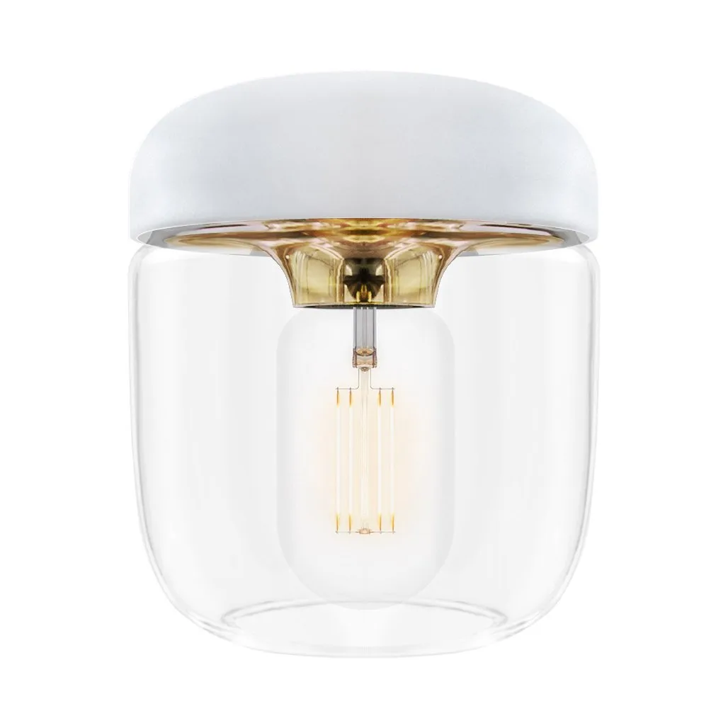 Klosz lampy Acorn biały, polerowany mosiądz Umage