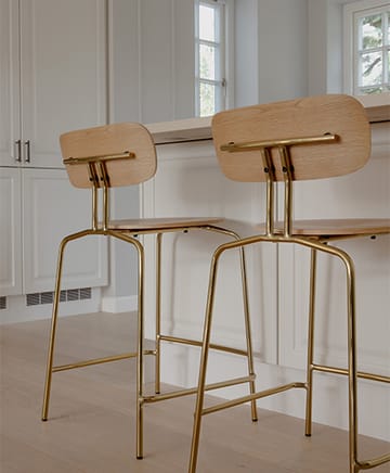 Krzesło barowe Curious 65 cm - Oak-brass - Umage
