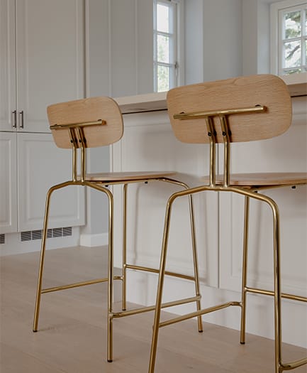 Krzesło barowe Curious 65 cm, Oak-brass Umage