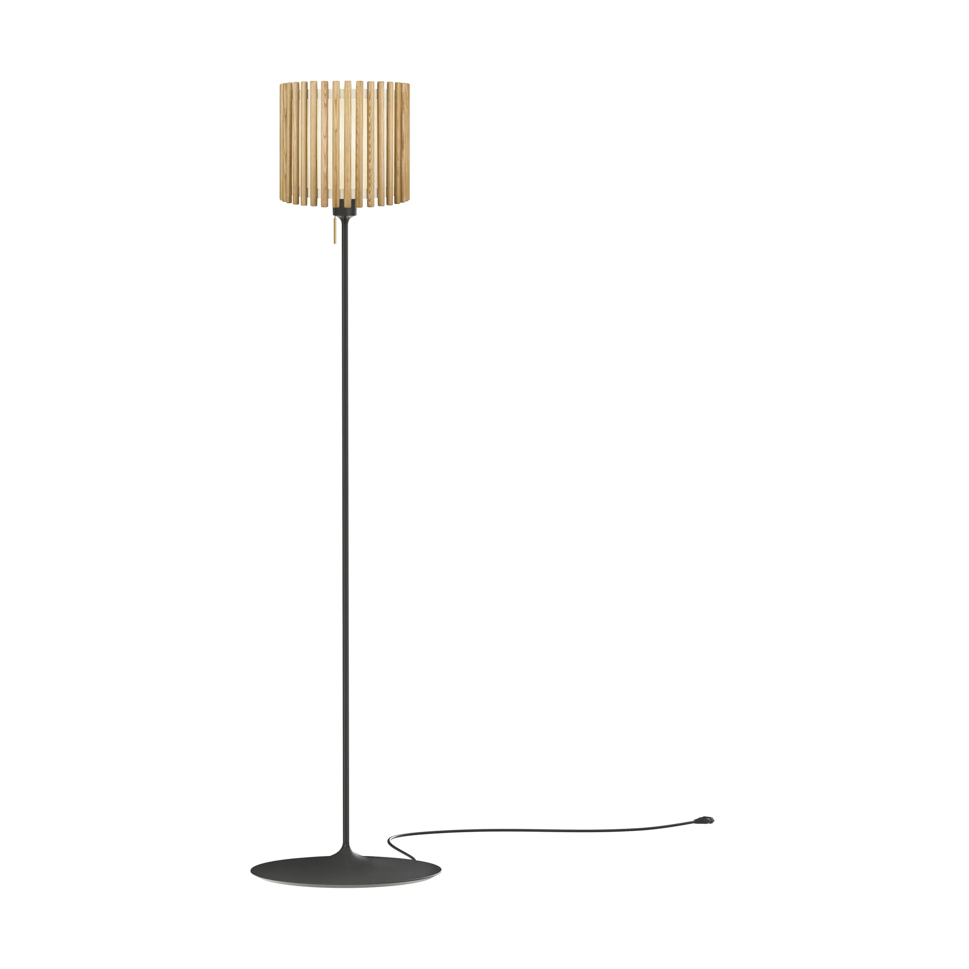 Lampa podłogowa Komorebi średnia, Circle oak-czarny Umage