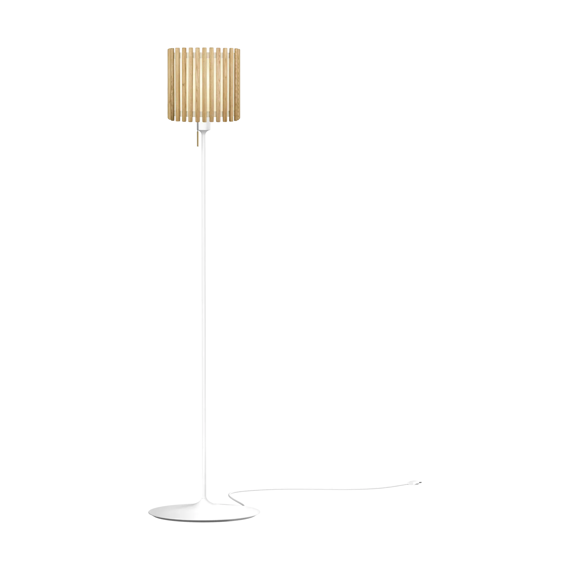 Lampa podłogowa Komorebi średnia, Square oak-Biały Umage
